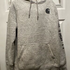 Carhartt Heather Gray Kids Pullover Hoodie with Chest Logo